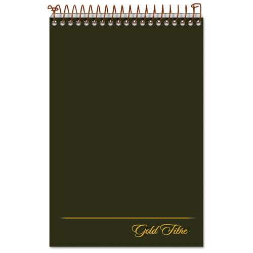 Gold Fibre Spiral Steno Book, Gregg, 6 X 9, White/green, 100 Sheets