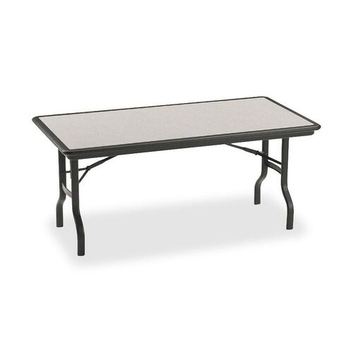 Indestructables Resin Rectangular Folding Table, 96w X 30d X 29h, Granite/black