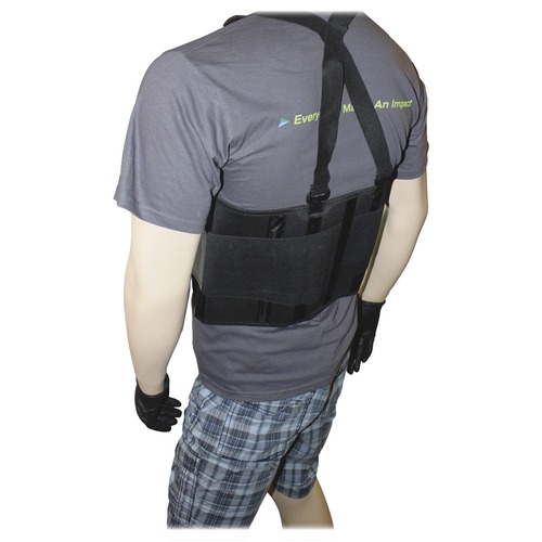 Impact Products  Back Support, w/Suspenders, 7"W Back, Large, 10/CT, BK