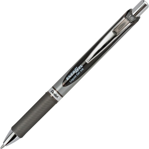 ENERGEL RTX RETRACTABLE GEL PEN, BOLD 1 MM, BLACK INK, BLACK/GRAY BARREL