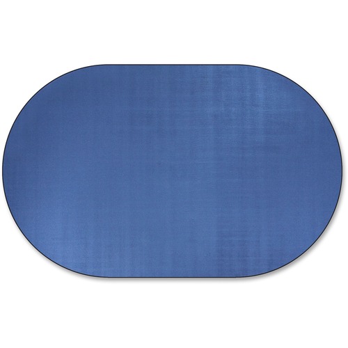 Solids Traditional Rub, Oval, 7'6x12', Oval, Blue
