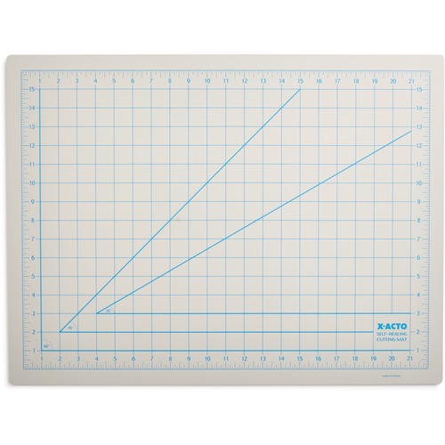 Self-Healing Cutting Mat, Nonslip Bottom, 1" Grid, 18 X 24, Gray