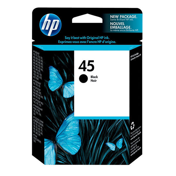 Hewlett-Packard  HP 45 Ink Cartridge, 830 Page Yield, BK
