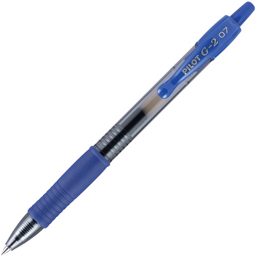 G2 PREMIUM RETRACTABLE GEL PEN, 0.7 MM, BLUE INK, SMOKE BARREL, DOZEN