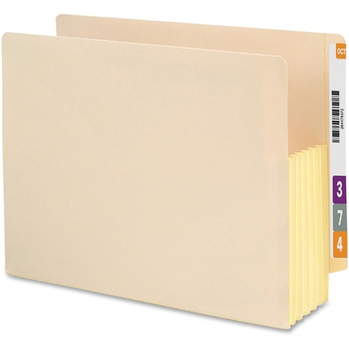 5 1/4" Exp End Tab File Pockets With Tyvek, Letter, Manila, 10/box