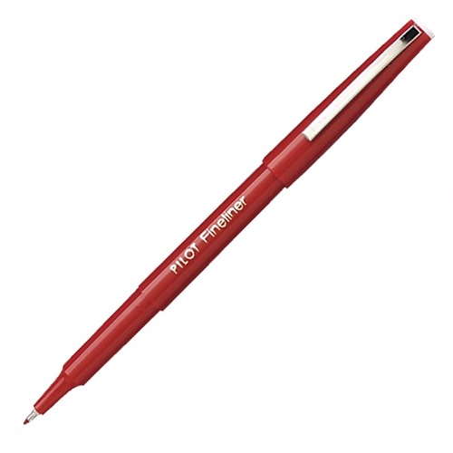 Fineliner Marker, Airtight Cap, .7mm, Fine Point, Red Ink
