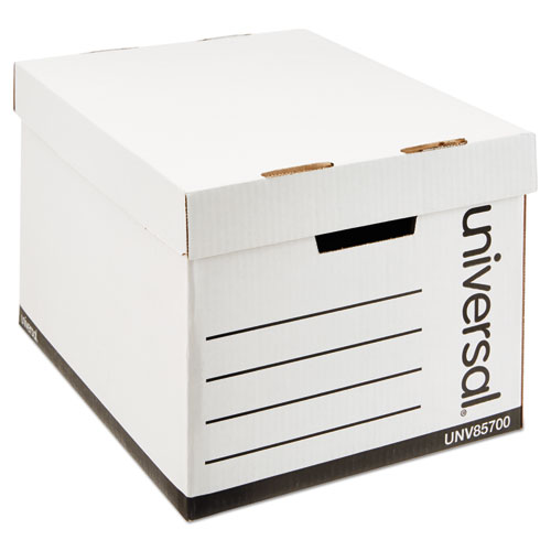 Extra-Strength Storage Box W/lid, Letter/legal, 12 X 15 X 10, White, 12/carton