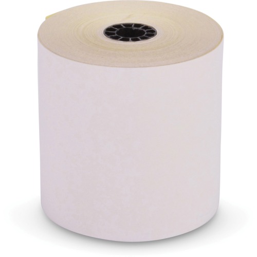 IMPACT PRINTING CARBONLESS PAPER ROLLS, 3" X 90 FT, WHITE/CANARY, 10/PACK