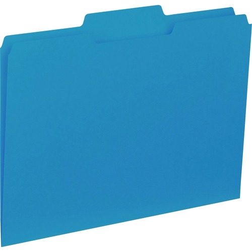 File Folder, Interior, Ltr, 1/3" Cut, 100/BX, Blue