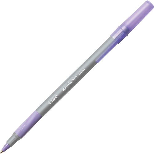 Round Stic Grip Xtra Comfort Ballpoint Pen, Purple Ink, 1.2mm, Medium, Dozen