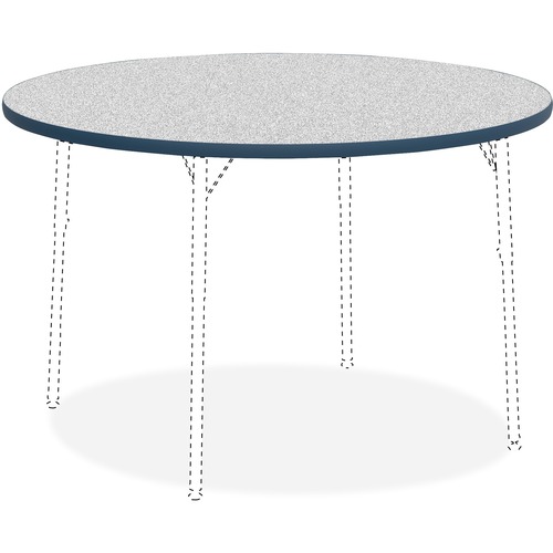 Tabletop, Round, Laminate, 48" Round, Gray/Navy