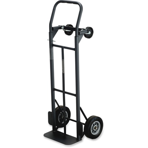 Convertible Hand Truck,8" Rubber Wheels,18-1/2"x12"x52",BK