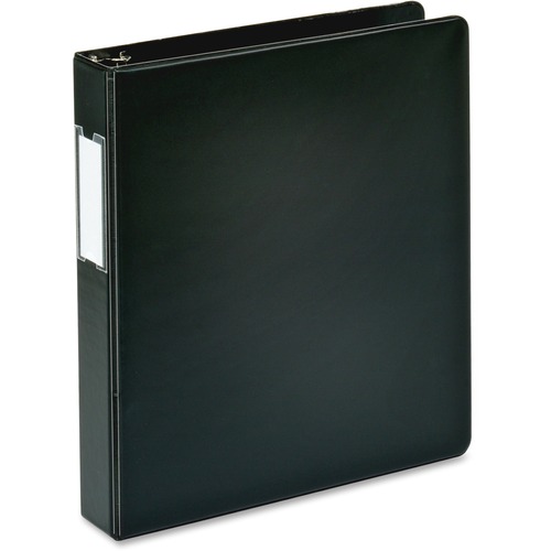 Binder w/Label Holder, Slanted D-Ring, 1-1/2" Cap, Black