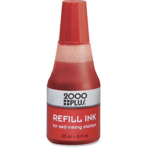 Self-Inking Refill Ink, Red, 0.9 Oz. Bottle