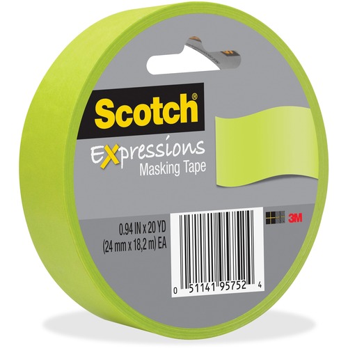 Expressions Masking Tape,Decorative,.94"x20Yrds,Lime Green