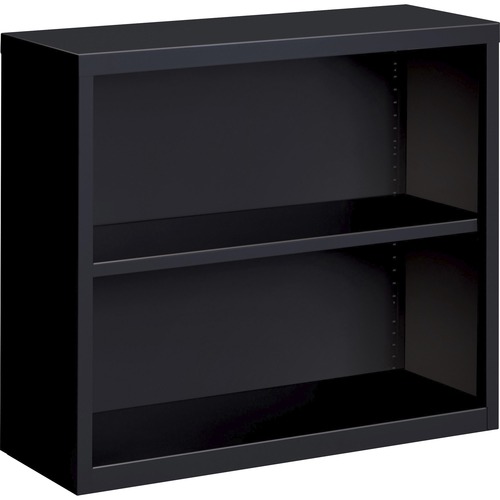 Bookcase, 2-Shelf, Steel, 34-1/2"x12-5/8"x30", Black