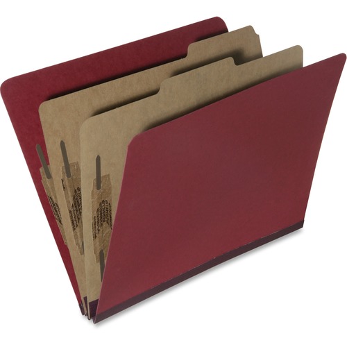 7530015567917, TOP TAB CLASSIFICATION FOLDERS, LETTER, 6-SECTION, DK RED, 10/PK