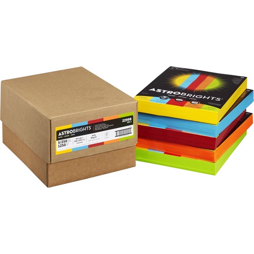 Color Paper - Five-Color Mixed Reams, 24lb, 8 1/2 X 11, 5 Colors, 1250 Sheets