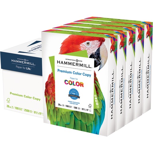 COLOR COPY PAPER, 100 BRIGHT, 28LB, LETTER, PHOTO WHITE, 500/RM, 5 RM/CT